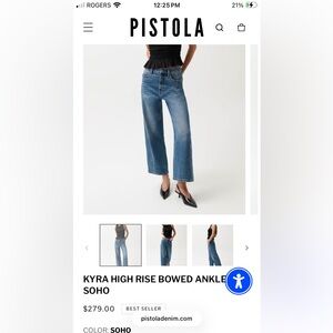 Pistola High Rise Bowed Ankle Jeans - Soho Blue